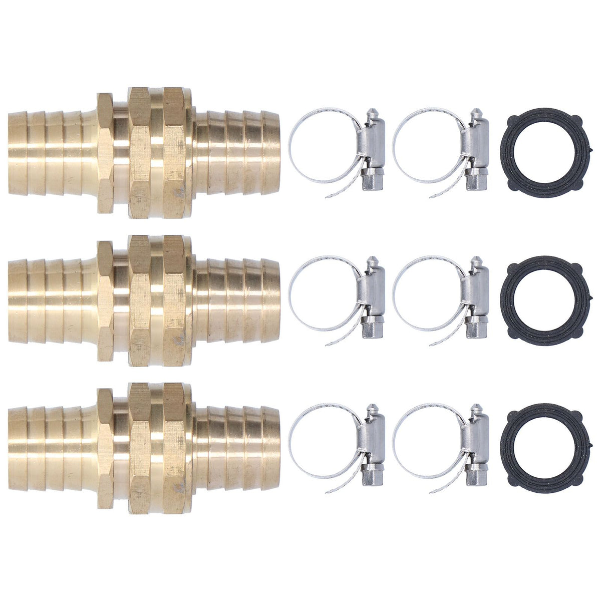 3 Set 3/4in Female Male Thread Garden Hose Repair Connector for 3/4in Or 5/8in Garden Hose Fitting