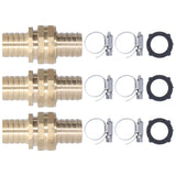 3 Set 3/4in Female Male Thread Garden Hose Repair Connector for 3/4in Or 5/8in Garden Hose Fitting