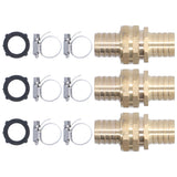 3 Set 3/4in Female Male Thread Garden Hose Repair Connector for 3/4in Or 5/8in Garden Hose Fitting - Side View