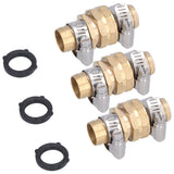 3 Set 3/4in Female Male Thread Garden Hose Repair Connector for 3/4in Or 5/8in Garden Hose Fitting