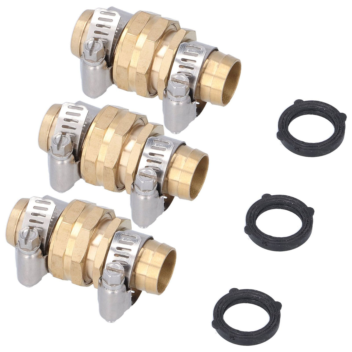 3 Set 3/4in Female Male Thread Garden Hose Repair Connector for 3/4in Or 5/8in Garden Hose Fitting