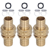 3 Set 3/4in Female Male Thread Garden Hose Repair Connector for 3/4in Or 5/8in Garden Hose Fitting - Rear View