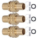 3 Set 3/4in Female Male Thread Garden Hose Repair Connector for 3/4in Or 5/8in Garden Hose Fitting - Low Angle