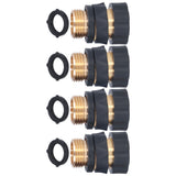 4Set Universal Hose Quick Connectors with Gaskets Brass Adapter Fittings Leakproof for Garden Irrigation - Front View