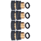 4Set Universal Hose Quick Connectors with Gaskets Brass Adapter Fittings Leakproof for Garden Irrigation