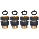 4Set Universal Hose Quick Connectors with Gaskets Brass Adapter Fittings Leakproof for Garden Irrigation - Top-Down View