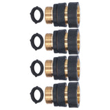 4Set Universal Hose Quick Connectors with Gaskets Brass Adapter Fittings Leakproof for Garden Irrigation - Rear View