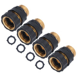 4Set Universal Hose Quick Connectors with Gaskets Brass Adapter Fittings Leakproof for Garden Irrigation