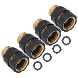 4Set Universal Hose Quick Connectors with Gaskets Brass Adapter Fittings Leakproof for Garden Irrigation