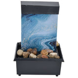 3V USB Marble Water Fountain Ornaments LED Tabletop Fountain with Stones for Home Office Table Decoration