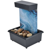 3V USB Marble Water Fountain Ornaments LED Tabletop Fountain with Stones for Home Office Table Decoration