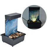 3V USB Marble Water Fountain Ornaments LED Tabletop Fountain with Stones for Home Office Table Decoration - Extra Image