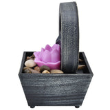 3V USB Plastic Flower Water Fountain LED Tabletop Fountain with Stones for Home Office Table Decoration - 45-Degree Angle
