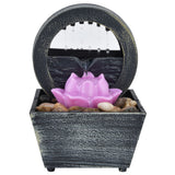 3V USB Plastic Flower Water Fountain LED Tabletop Fountain with Stones for Home Office Table Decoration
