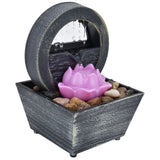 3V USB Plastic Flower Water Fountain LED Tabletop Fountain with Stones for Home Office Table Decoration