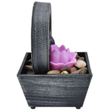 3V USB Plastic Flower Water Fountain LED Tabletop Fountain with Stones for Home Office Table Decoration