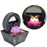 3V USB Plastic Flower Water Fountain LED Tabletop Fountain with Stones for Home Office Table Decoration - Extra Image