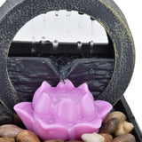 3V USB Plastic Flower Water Fountain LED Tabletop Fountain with Stones for Home Office Table Decoration - Extra Image