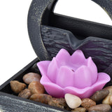 3V USB Plastic Flower Water Fountain LED Tabletop Fountain with Stones for Home Office Table Decoration - Extra Image