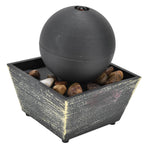 3V USB Indoor Tabletop Ball Fountain with LED Light and Stone Desktop Fountain for Home Office Decor