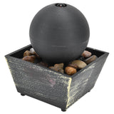 3V USB Indoor Tabletop Ball Fountain with LED Light and Stone Desktop Fountain for Home Office Decor - Side View