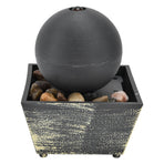 3V USB Indoor Tabletop Ball Fountain with LED Light and Stone Desktop Fountain for Home Office Decor