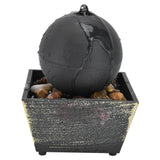 3V USB Indoor Tabletop Ball Fountain with LED Light and Stone Desktop Fountain for Home Office Decor
