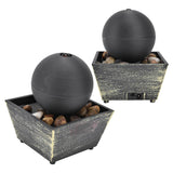 3V USB Indoor Tabletop Ball Fountain with LED Light and Stone Desktop Fountain for Home Office Decor - Extra Image