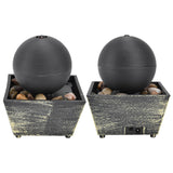 3V USB Indoor Tabletop Ball Fountain with LED Light and Stone Desktop Fountain for Home Office Decor