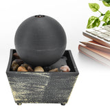 3V USB Indoor Tabletop Ball Fountain with LED Light and Stone Desktop Fountain for Home Office Decor