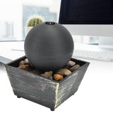 3V USB Indoor Tabletop Ball Fountain with LED Light and Stone Desktop Fountain for Home Office Decor - Extra Image