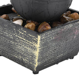 3V USB Indoor Tabletop Ball Fountain with LED Light and Stone Desktop Fountain for Home Office Decor - Extra Image