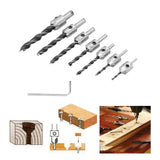 7Pcs Countersink Drill Bits Set Woodworking High Speed Steel Counter Sinker Drill Bit for Carpentry - Extra Image