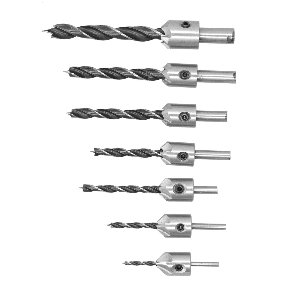 7Pcs Countersink Drill Bits Set Woodworking High Speed Steel Counter Sinker Drill Bit for Carpentry