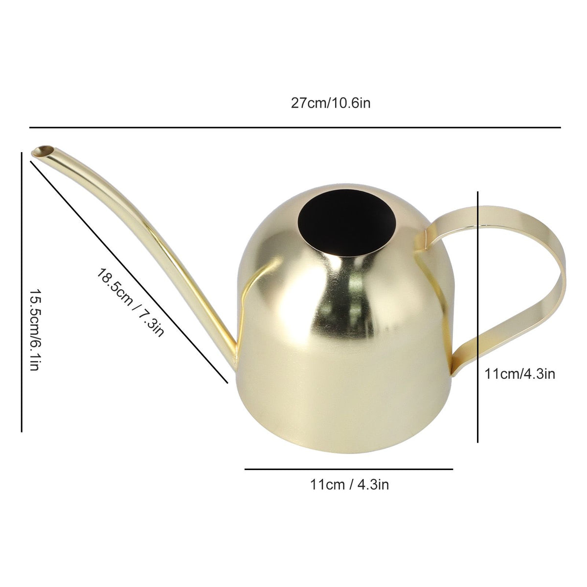 1000ML Watering Can Indoor Vintage Stainless Steel Succulent Flowers Plants Watering Kettle Pot Gold