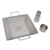 Beer Can Chicken Pan Food Grade Stainless Steel Beer Can Chicken Roaster Stand Holder with 2 Handle for Grill and Smoker