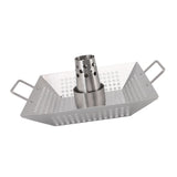 Beer Can Chicken Pan Food Grade Stainless Steel Beer Can Chicken Roaster Stand Holder with 2 Handle for Grill and Smoker