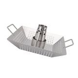 Beer Can Chicken Pan Food Grade Stainless Steel Beer Can Chicken Roaster Stand Holder with 2 Handle for Grill and Smoker