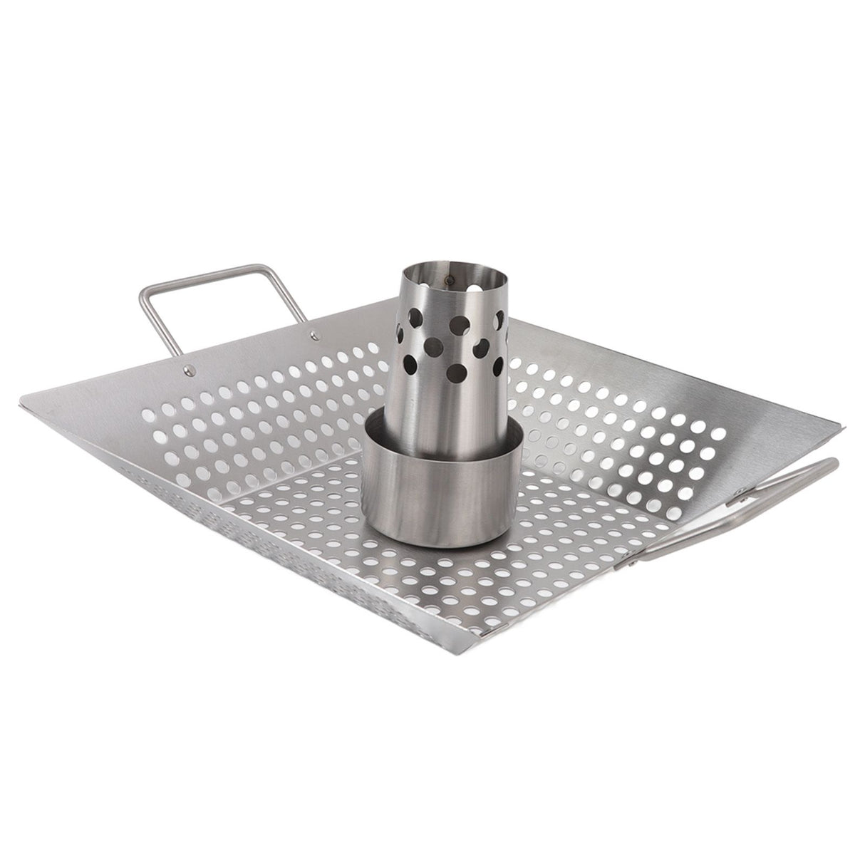 Beer Can Chicken Pan Food Grade Stainless Steel Beer Can Chicken Roaster Stand Holder with 2 Handle for Grill and Smoker