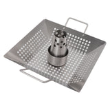 Beer Can Chicken Pan Food Grade Stainless Steel Beer Can Chicken Roaster Stand Holder with 2 Handle for Grill and Smoker