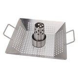 Beer Can Chicken Pan Food Grade Stainless Steel Beer Can Chicken Roaster Stand Holder with 2 Handle for Grill and Smoker