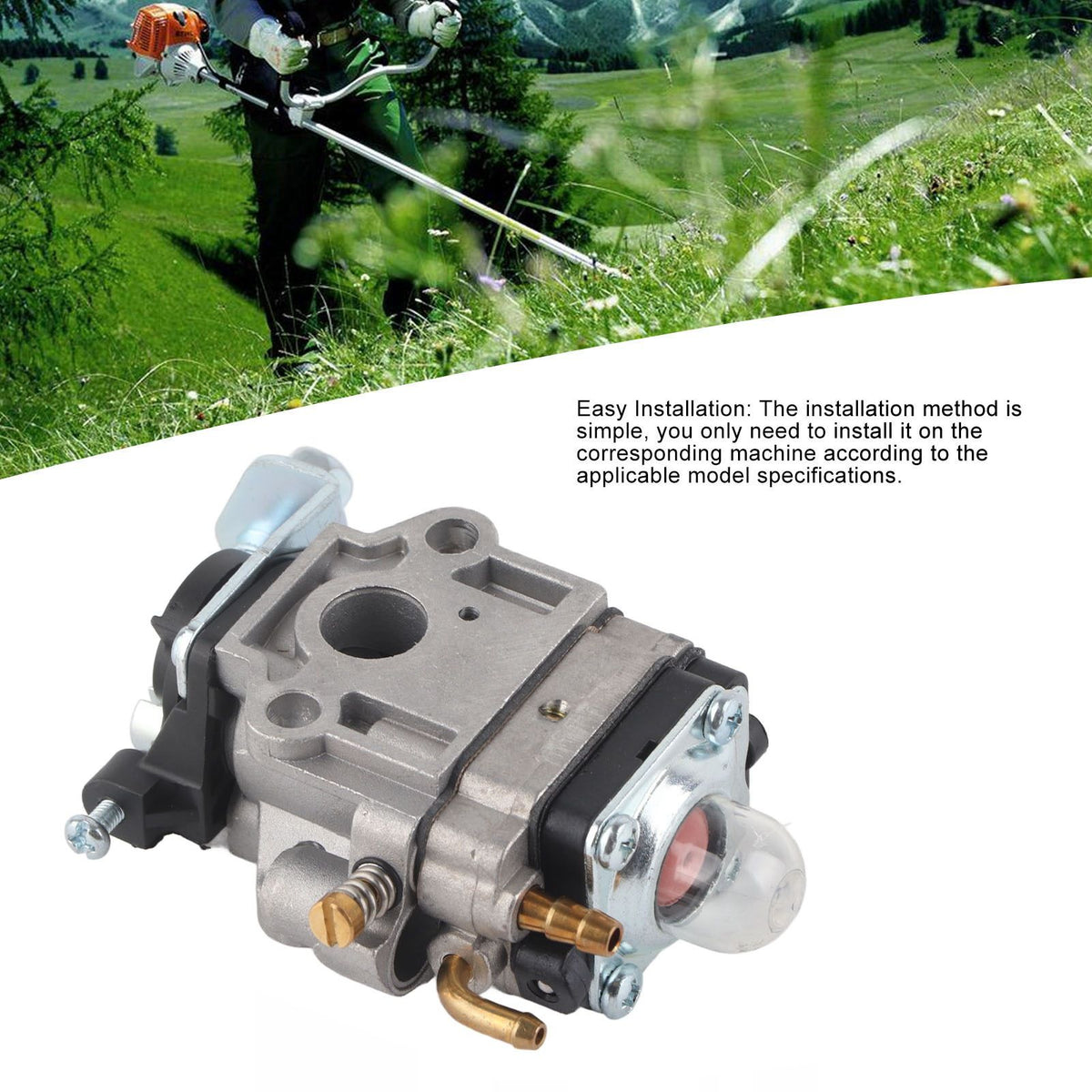 Carburetor Carb 2 Stroke Wear Resistant High Hardness Mower Carburetor Replacement for 33cc 36cc Engine