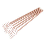 6PCS Electroculture Plant Stakes 12 Inch Natural Wood Stake Wrapped with Pure Copper Coil Gardening Antennas for Growing Garden Plants Vegetables - Front View