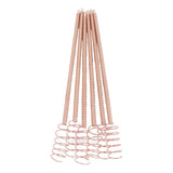 6PCS Electroculture Plant Stakes 12 Inch Natural Wood Stake Wrapped with Pure Copper Coil Gardening Antennas for Growing Garden Plants Vegetables - Top-Down View