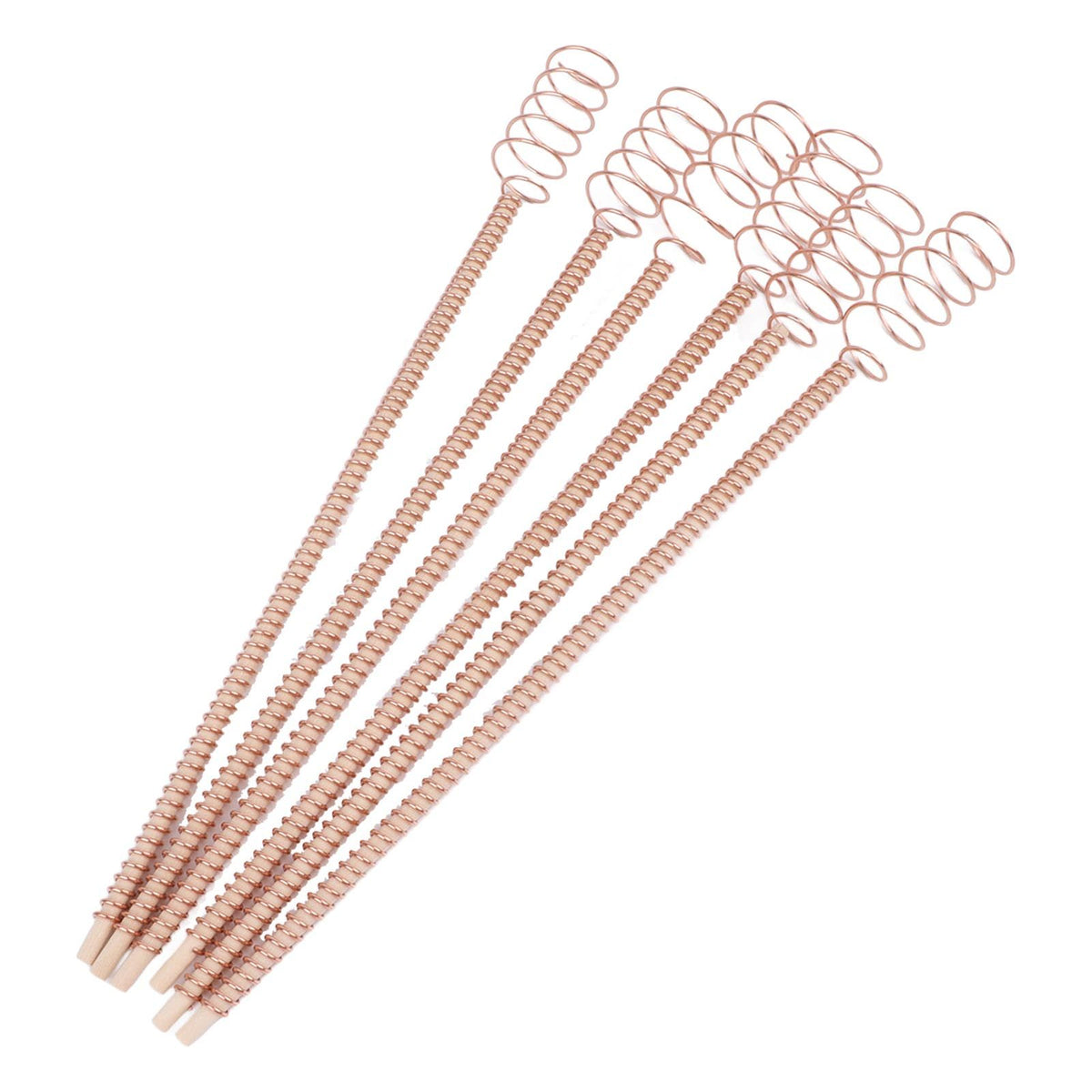6PCS Electroculture Plant Stakes 12 Inch Natural Wood Stake Wrapped with Pure Copper Coil Gardening Antennas for Growing Garden Plants Vegetables