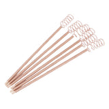 6PCS Electroculture Plant Stakes 12 Inch Natural Wood Stake Wrapped with Pure Copper Coil Gardening Antennas for Growing Garden Plants Vegetables - Low Angle