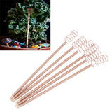6PCS Electroculture Plant Stakes 12 Inch Natural Wood Stake Wrapped with Pure Copper Coil Gardening Antennas for Growing Garden Plants Vegetables