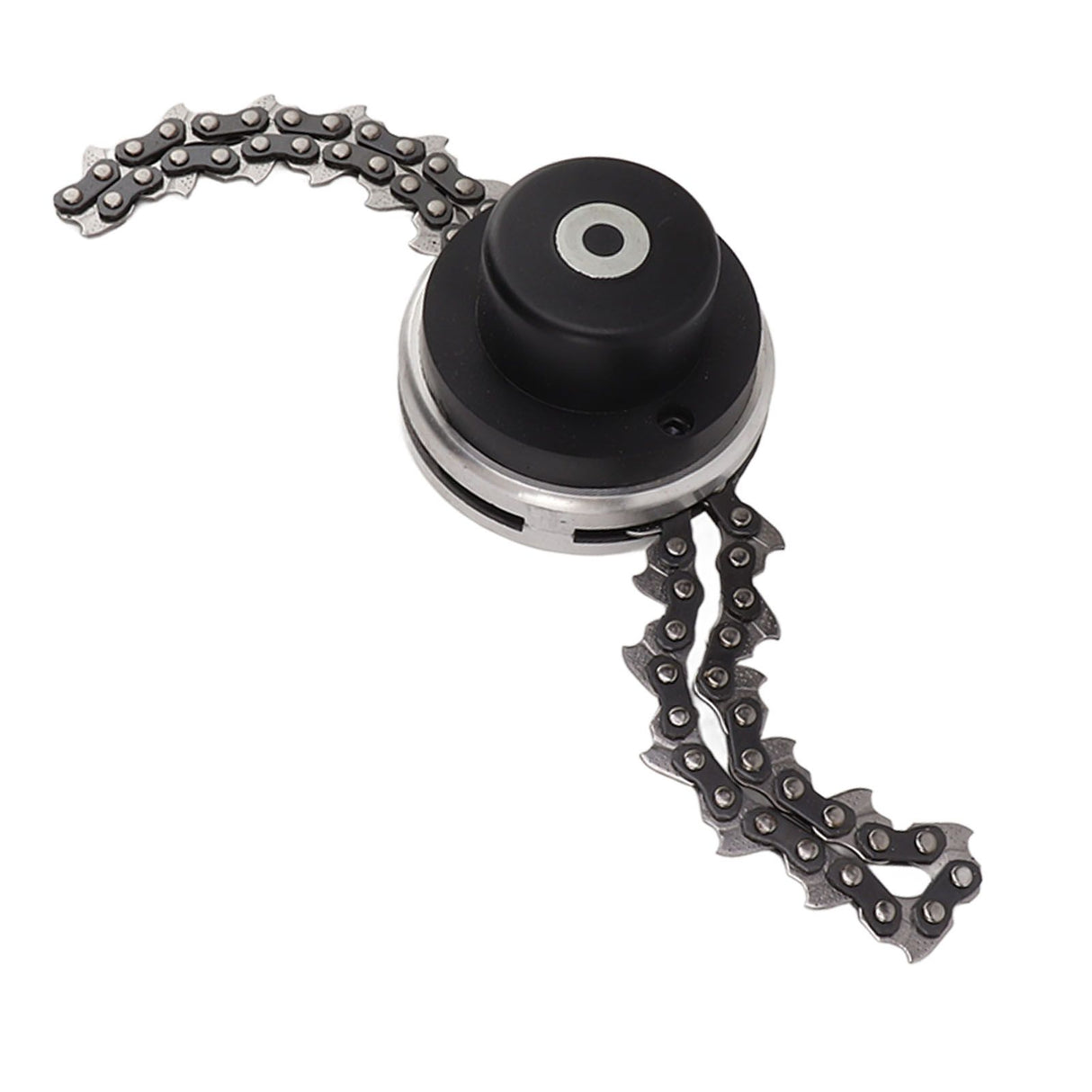 Chain Trimmer Head Replacement Lawn Mower Chain Weed Trimmer Head Outdoor Gardening Tool Abrasion Resistant Cordless Black