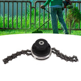 Chain Trimmer Head Replacement Lawn Mower Chain Weed Trimmer Head Outdoor Gardening Tool Abrasion Resistant Cordless Black
