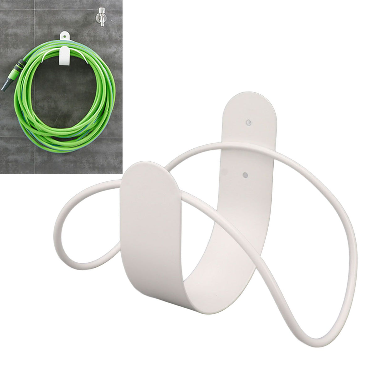 Stainless Steel Garden Hose Bracket Wall Mount Strong Load Bearing Garden Hose Storage Holder Easy To Install Hose Hanger White